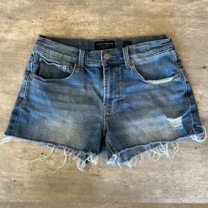 Womens Lucky Brand Boy Shorts Mid Rise Distressed Cutoffs Size 2/26